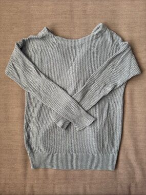 Market & Spruce Light Blue/Gray Open-Back Sweater